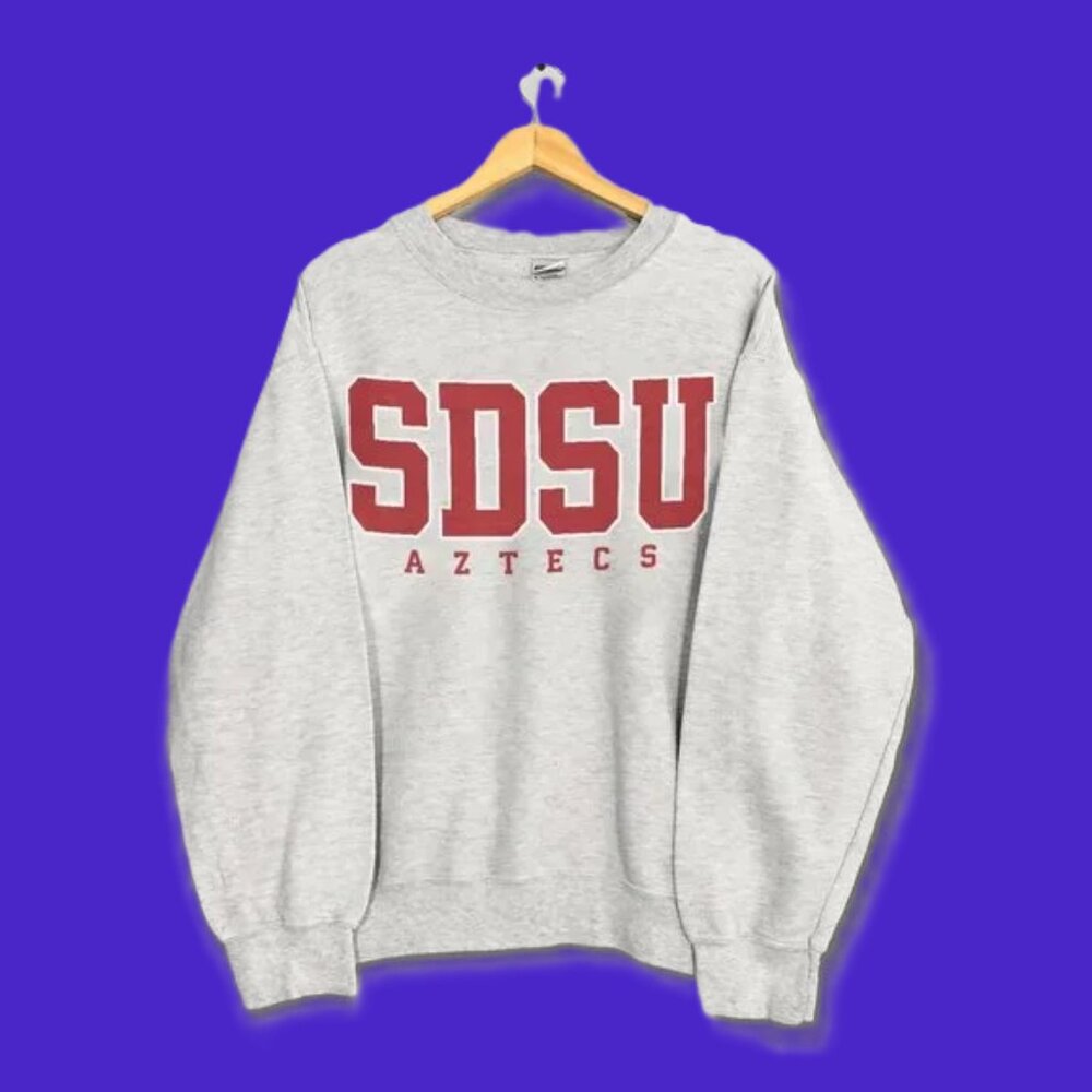 SDSU Aztecs San Diego State University Aztecs Grey sweatshirt shirt '95